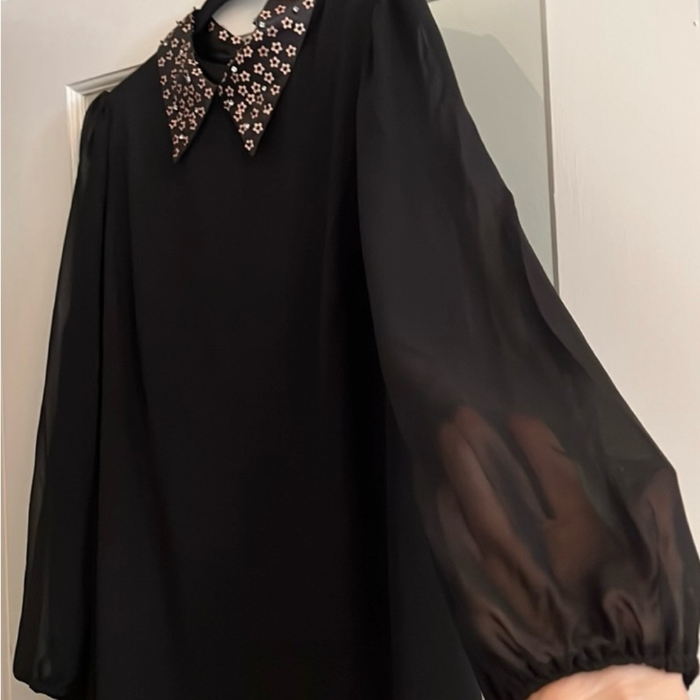 Betsey Johnson Cocktail Dress With Embellished Collar - Picture 12 of 14